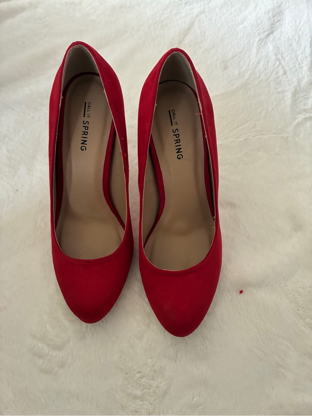 Call It Spring Red Pointed Toe Suede Pumps